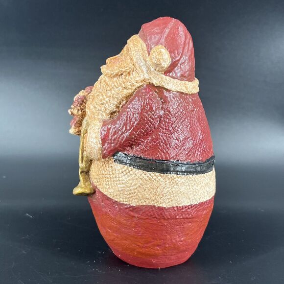 Vintage Folk Art Resin Santa Claus Old World with Trumpet Signed 1989 MF. S7619 - Picture 7 of 14